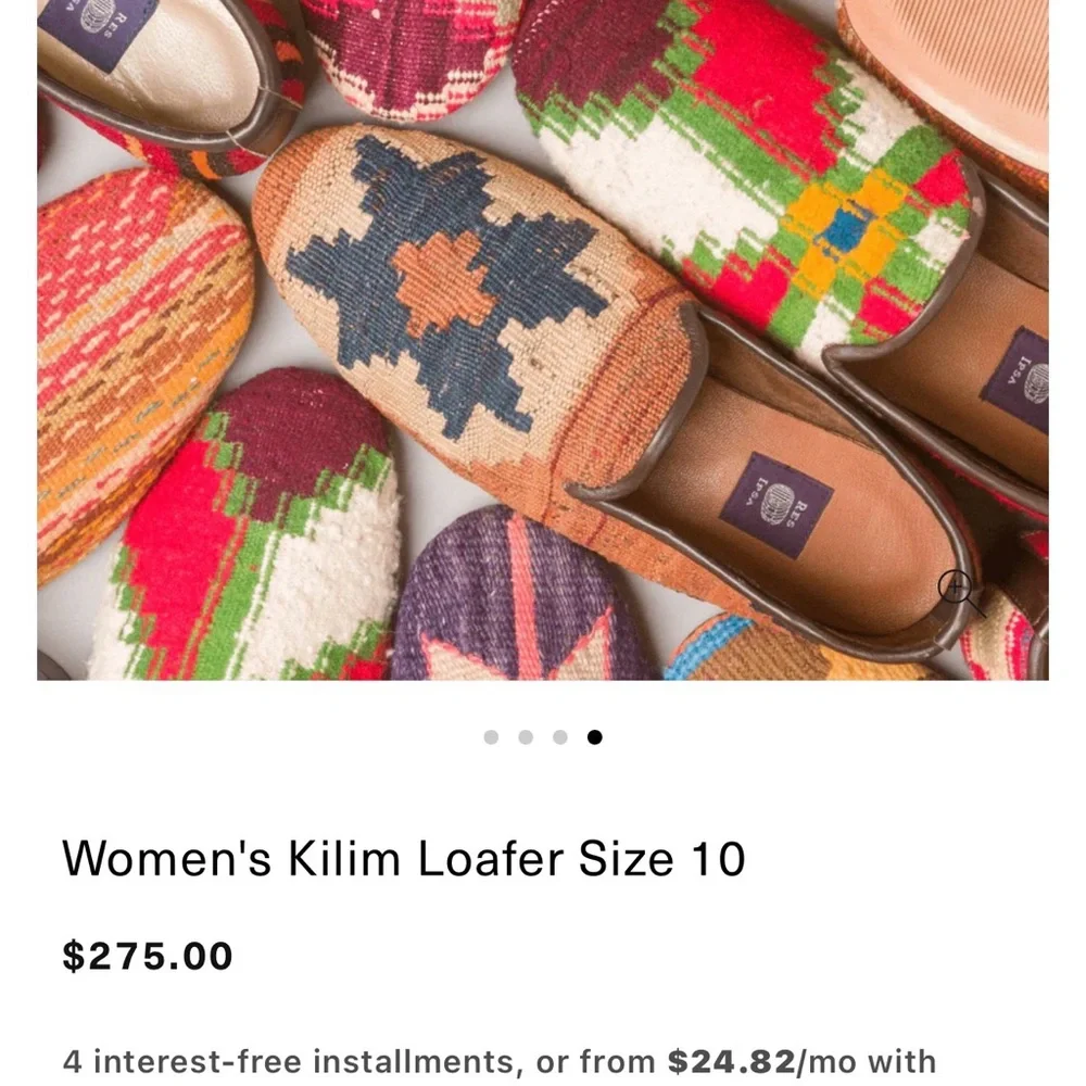 Res Ipsa Kilim Slippers – Handmade Woven Wool & Leather – Size 10 – Unique Pair - Picture 11 of 11